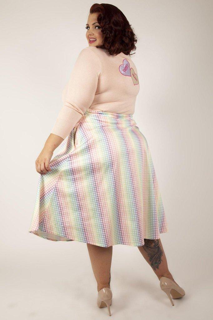 Courtney Gingham Skirt With Pockets-Voodoo Vixen-Dark Fashion Clothing