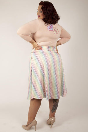 Courtney Gingham Skirt With Pockets-Voodoo Vixen-Dark Fashion Clothing