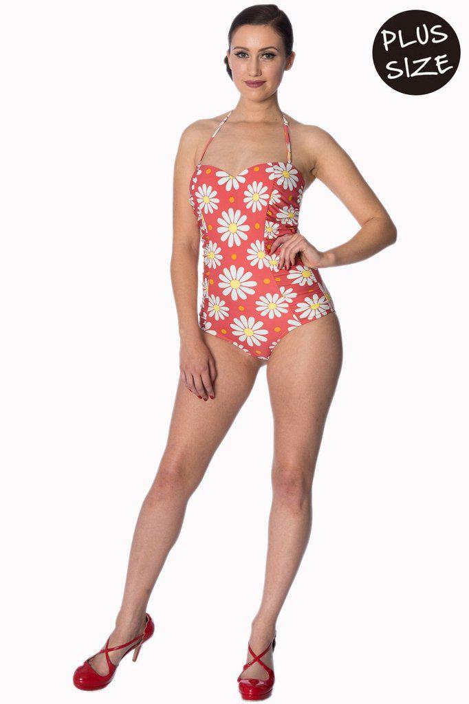 Crazy Daisy Halter Swimsuit-Banned-Dark Fashion Clothing