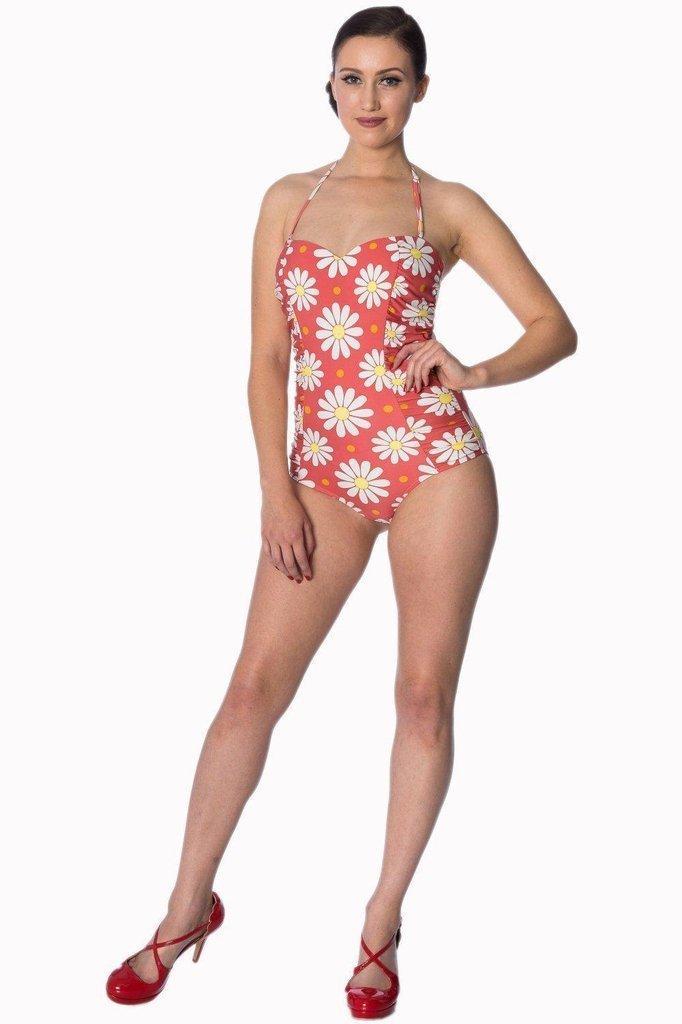 Crazy Daisy Halter Swimsuit-Banned-Dark Fashion Clothing