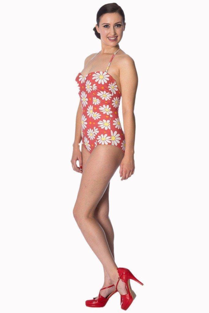 Crazy Daisy Halter Swimsuit-Banned-Dark Fashion Clothing