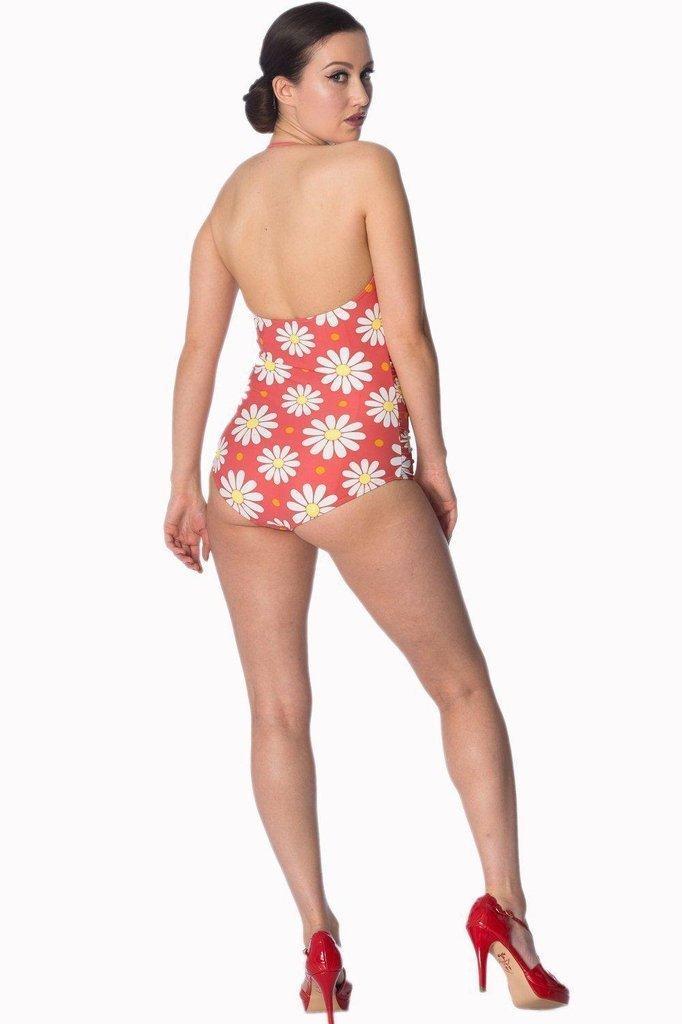 Crazy Daisy Halter Swimsuit-Banned-Dark Fashion Clothing