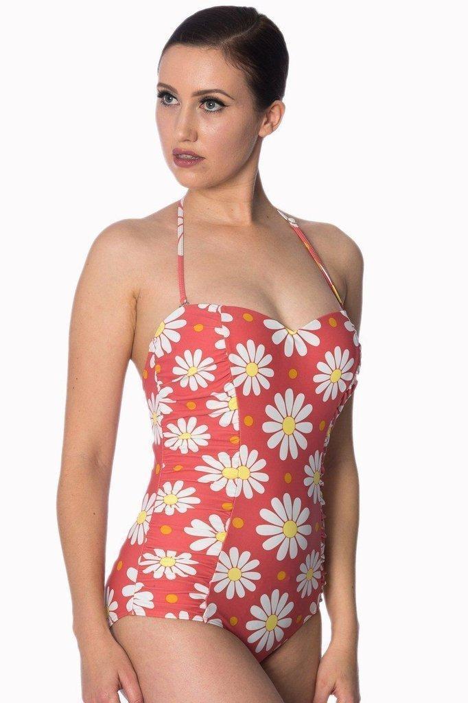 Crazy Daisy Halter Swimsuit-Banned-Dark Fashion Clothing