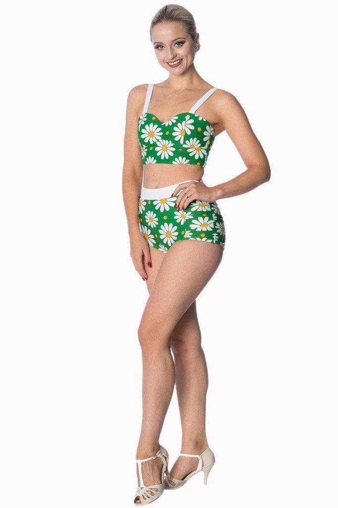 Crazy Daisy Plus Size Built Up Swimsuit Bottoms-Banned-Dark Fashion Clothing