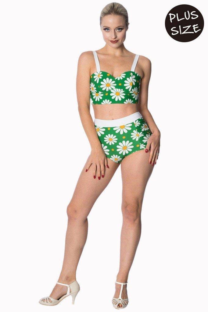 Crazy Daisy Plus Size Built Up Swimsuit Bottoms-Banned-Dark Fashion Clothing
