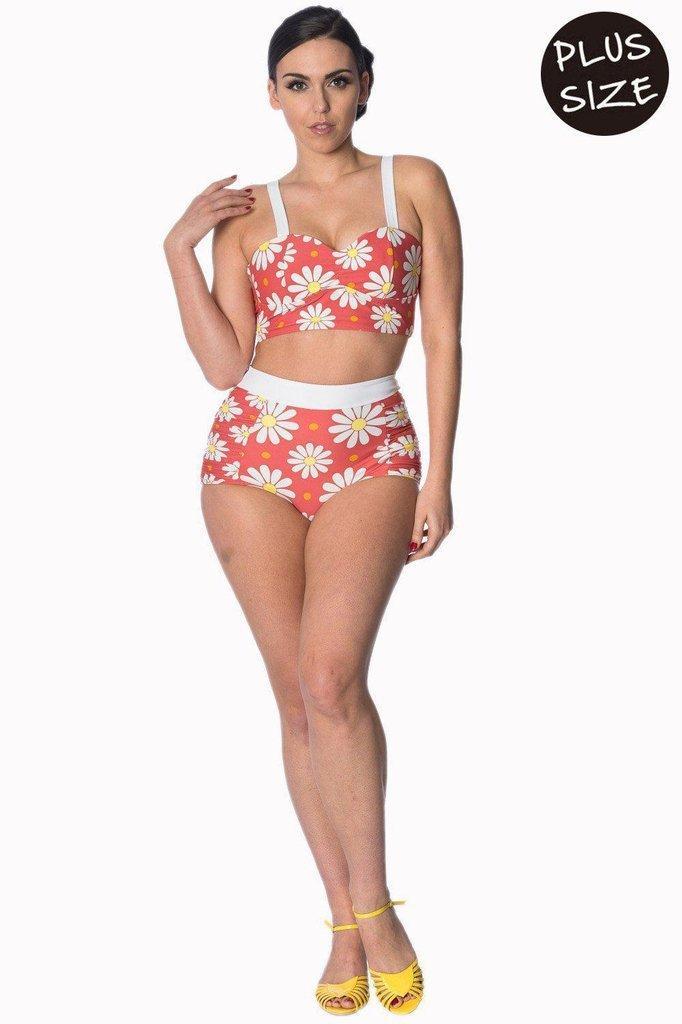 Crazy Daisy Plus Size Built Up Swimsuit Bottoms-Banned-Dark Fashion Clothing