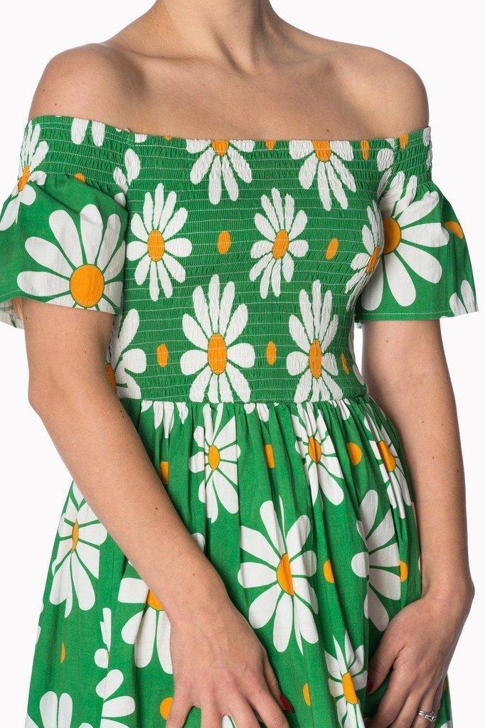 Banned Crazy Daisy Smock Dress - Dark Fashion Clothing Banned Crazy Daisy Smock Dress - Dark Fashion Clothing