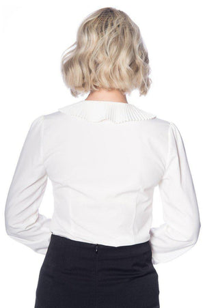Creative Cat Pleat Collar Top-Banned-Dark Fashion Clothing