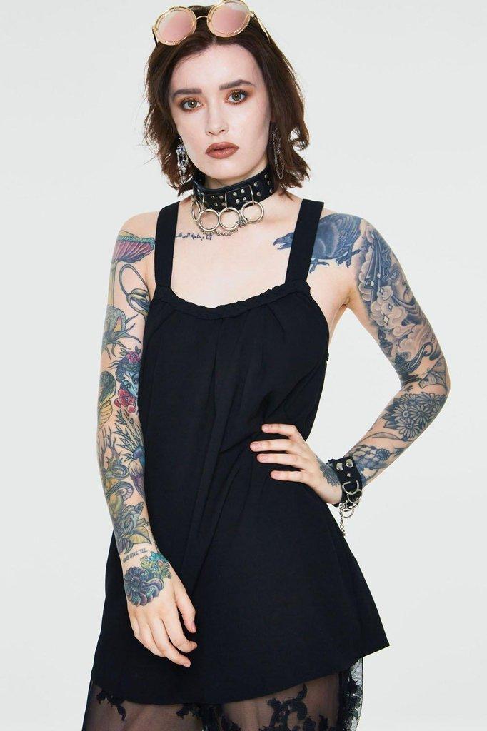 Crepe Fashion Top-Jawbreaker-Dark Fashion Clothing