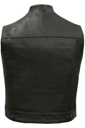 Cut-Off Outlaw Biker Vest - Jax-Skintan Leather-Dark Fashion Clothing