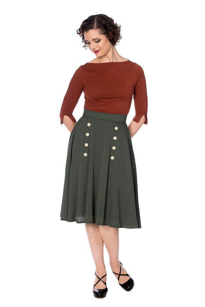Cute As A Button Skirt-Banned-Dark Fashion Clothing