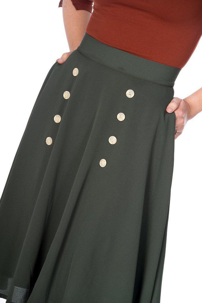 Cute As A Button Skirt-Banned-Dark Fashion Clothing