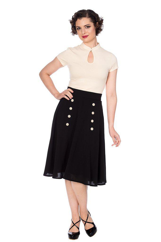 Cute As A Button Skirt-Banned-Dark Fashion Clothing