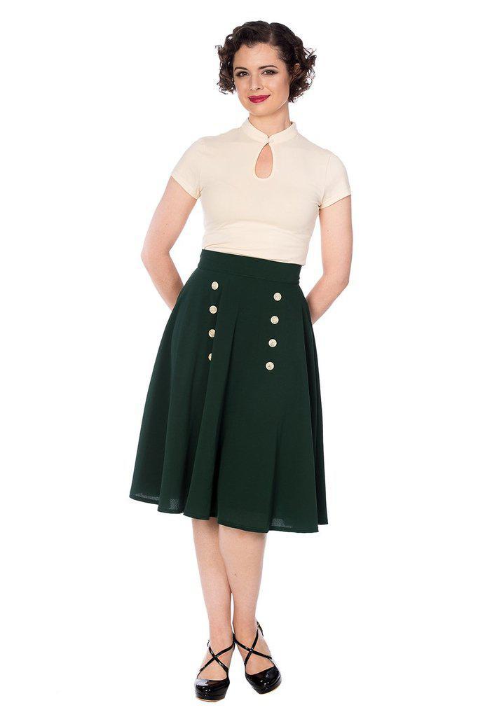 Cute As A Button Skirt-Banned-Dark Fashion Clothing