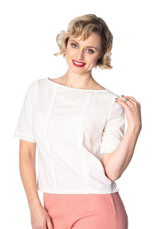 Cute For Days Frill Detail Top-Banned-Dark Fashion Clothing