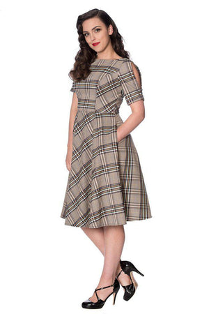 Cutie Check Fit And Flare Dress-Banned-Dark Fashion Clothing