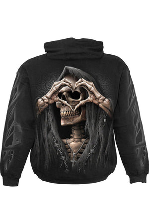 Dark Love - Hoody Black-Spiral-Dark Fashion Clothing