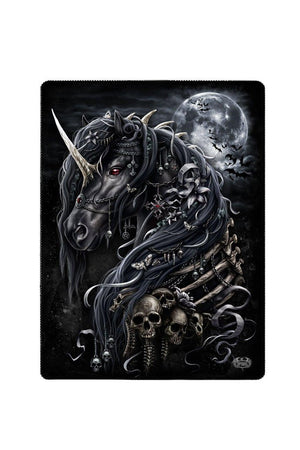 Dark Unicorn - Fleece Blanket With Double Sided Print-Spiral-Dark Fashion Clothing