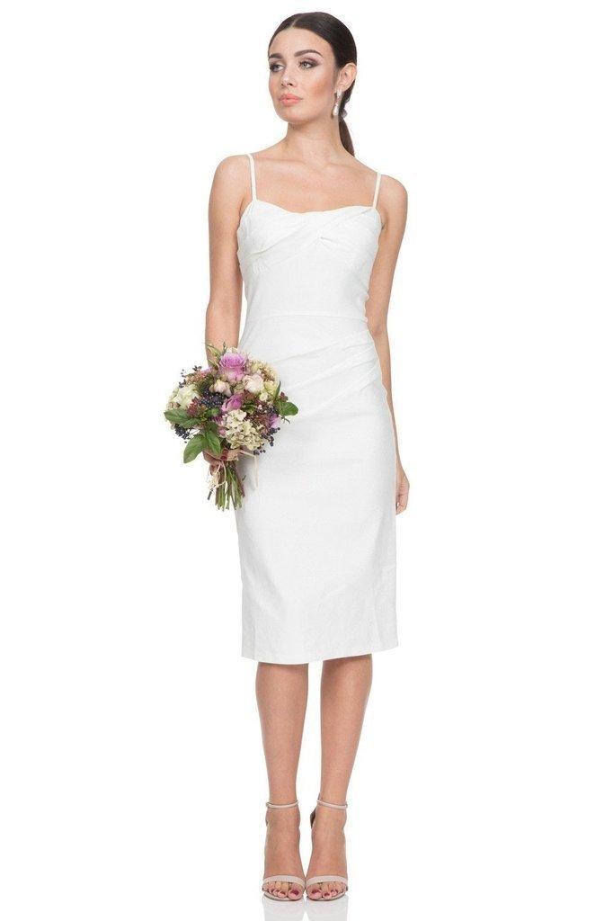 Davina White Wiggle Dress-Voodoo Vixen-Dark Fashion Clothing