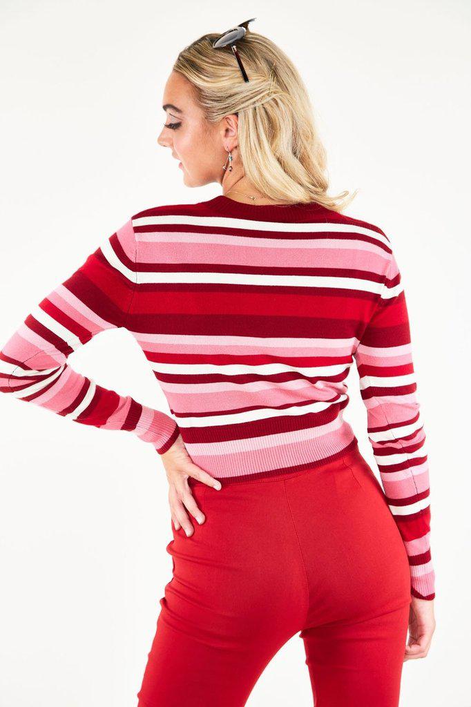 Day Stripe Cardigan-Voodoo Vixen-Dark Fashion Clothing