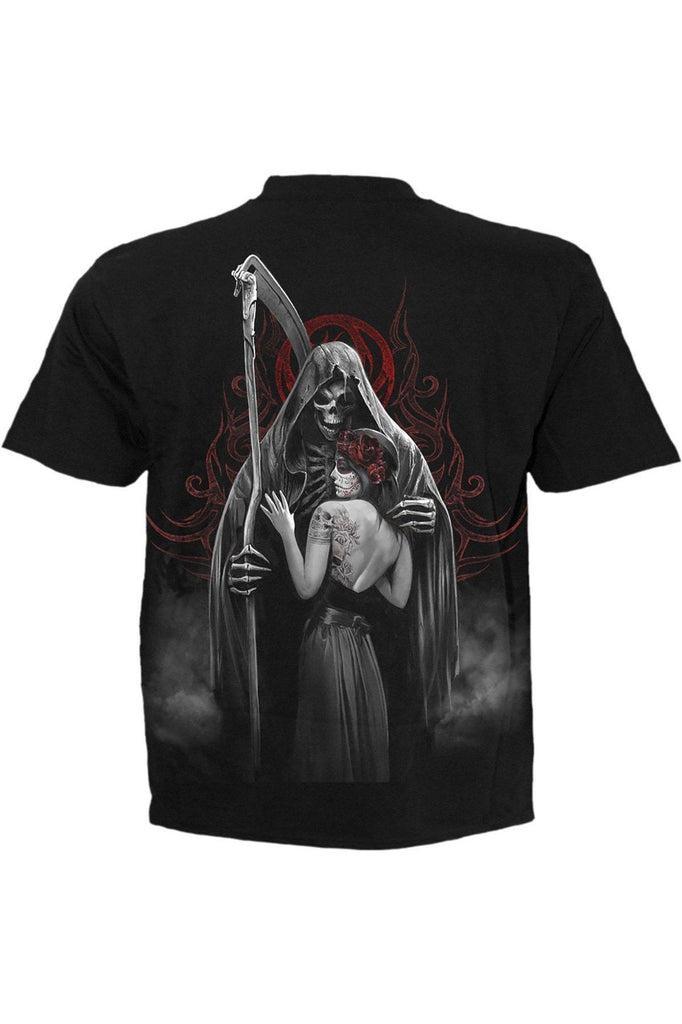 Dead Kiss - T-Shirt Black-Spiral-Dark Fashion Clothing