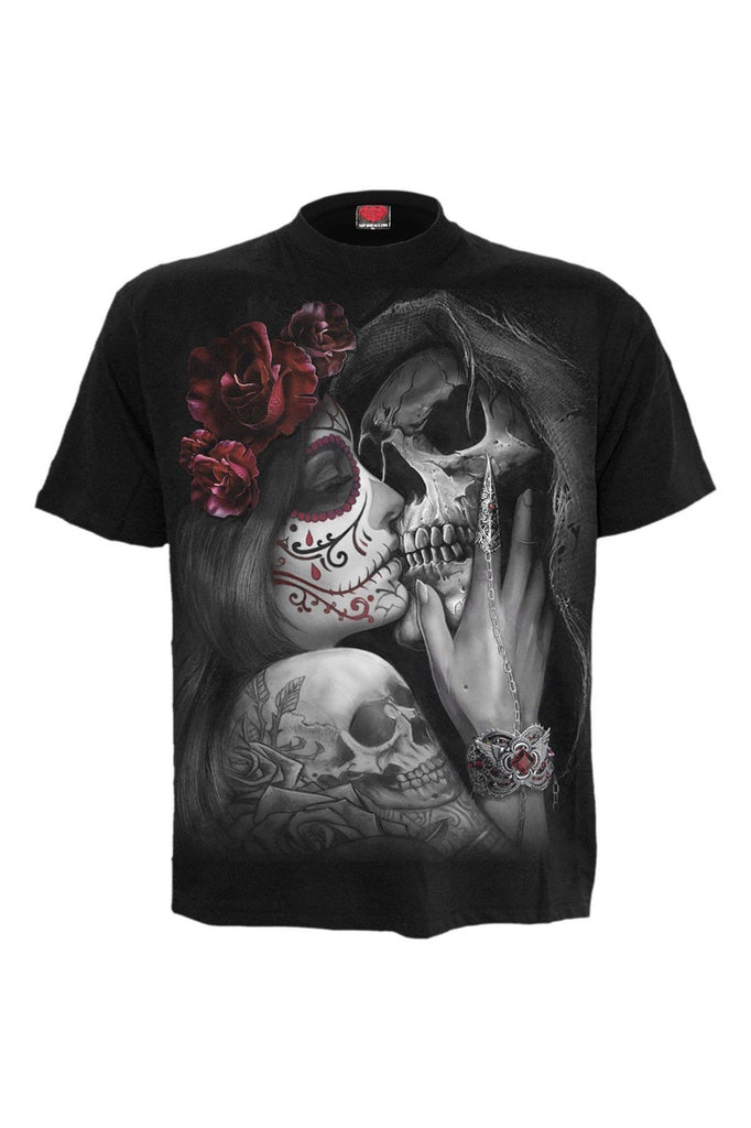Dead Kiss - T-Shirt Black-Spiral-Dark Fashion Clothing