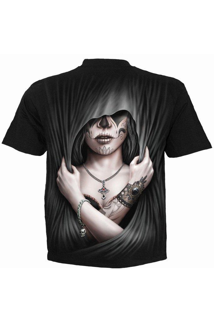 Dead Love - T-Shirt Black-Spiral-Dark Fashion Clothing
