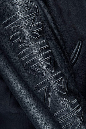 Death Adder Chain Crop Varsity Jacket-Long Clothing-Dark Fashion Clothing
