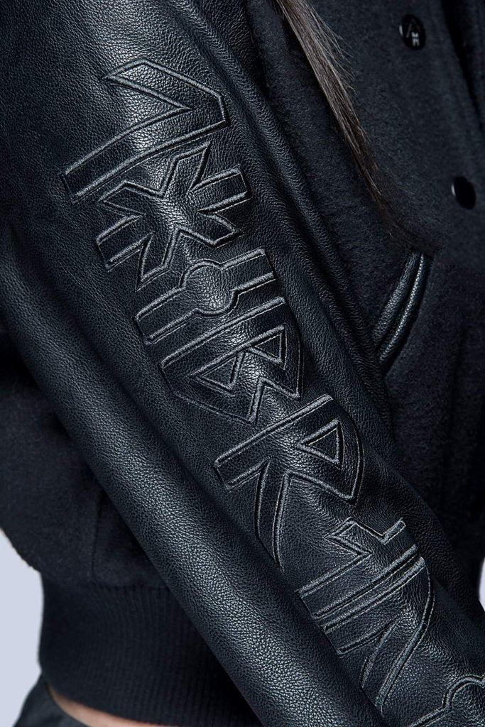 Death Adder Chain Gold Varsity Jacket - Unisex-Long Clothing-Dark Fashion Clothing