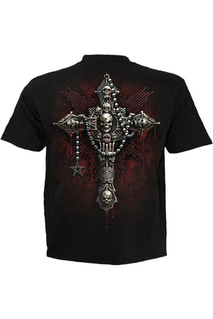 Death Bones - T-Shirt Black-Spiral-Dark Fashion Clothing