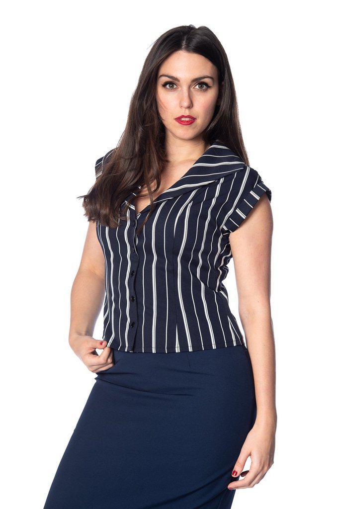 Deckchair Stripe 1920s Top-Banned-Dark Fashion Clothing