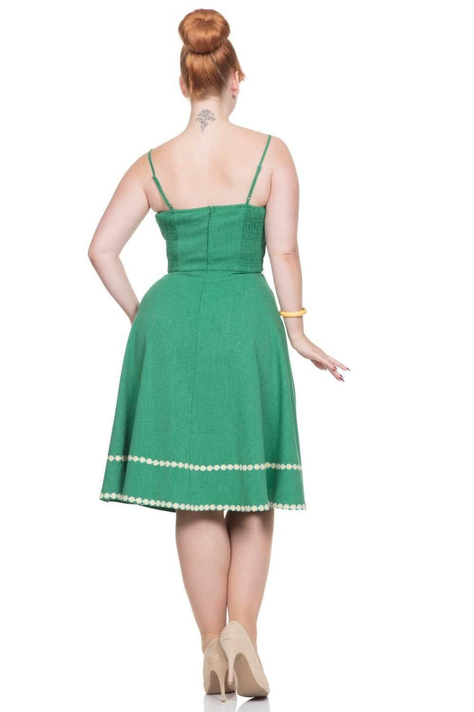 Deliliah Green Flared Dress-Voodoo Vixen-Dark Fashion Clothing