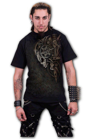 Diesel Punk - T-Shirt Black-Spiral-Dark Fashion Clothing
