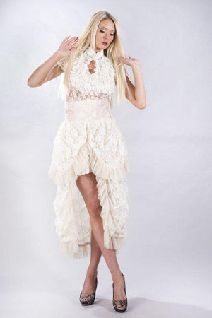 Dita Sleeveless Gothic Top In Stretch Lace-Burleska-Dark Fashion Clothing