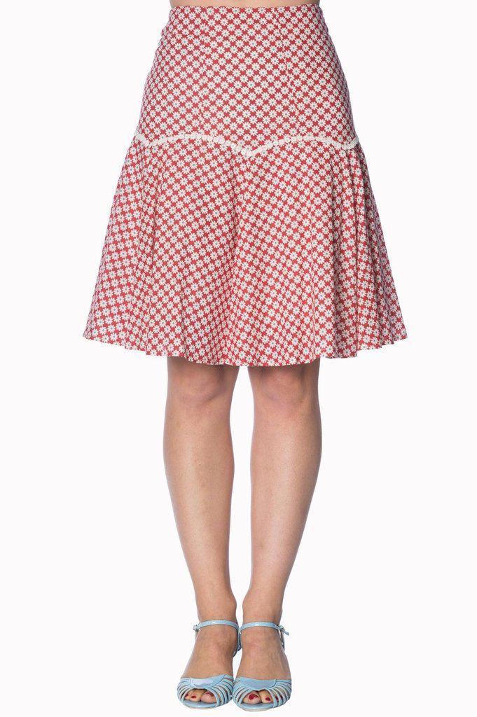 Ditsy Daisy Skirt-Banned-Dark Fashion Clothing