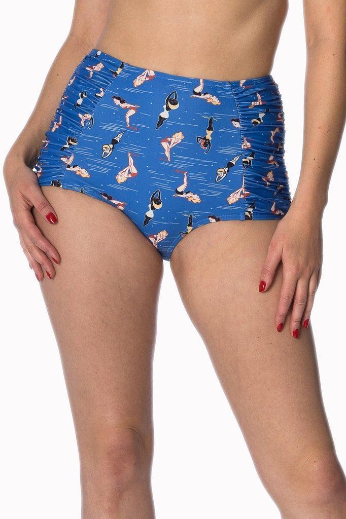 Dive In Built Up Bikini Bottoms-Banned-Dark Fashion Clothing