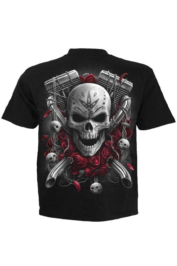 Dotd Bikers - T-Shirt Black-Spiral-Dark Fashion Clothing