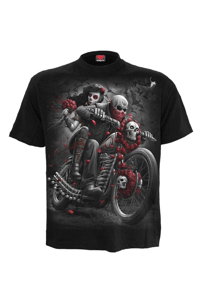 Dotd Bikers - T-Shirt Black-Spiral-Dark Fashion Clothing
