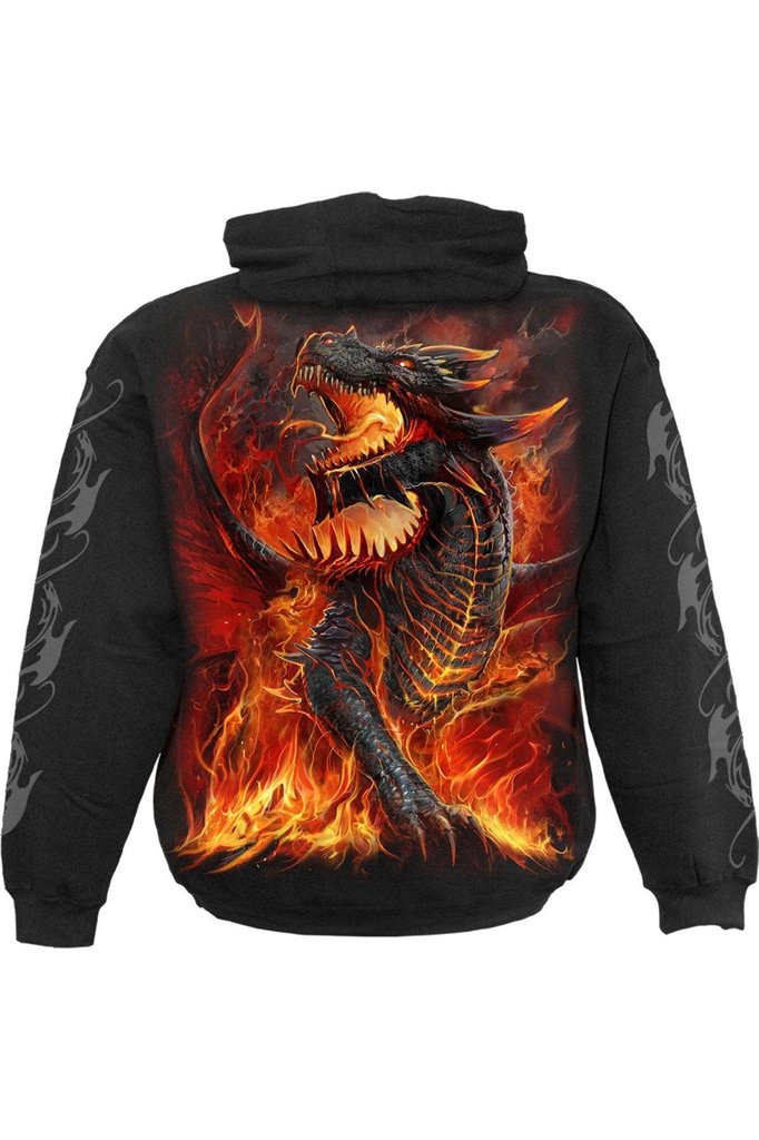 Draconis - Hoody Black-Spiral-Dark Fashion Clothing