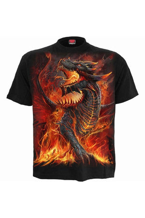 Draconis - Kids T-Shirt Black-Spiral-Dark Fashion Clothing