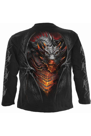 Draconis - Longsleeve T-Shirt Black-Spiral-Dark Fashion Clothing