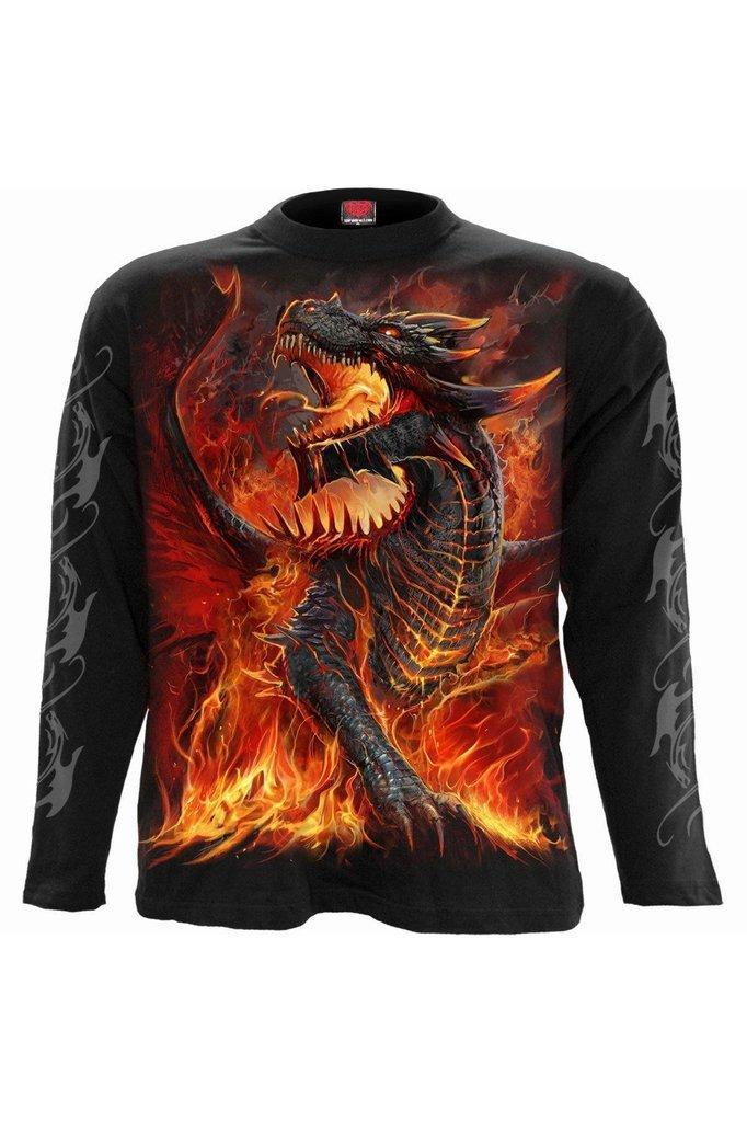 Draconis - Longsleeve T-Shirt Black-Spiral-Dark Fashion Clothing