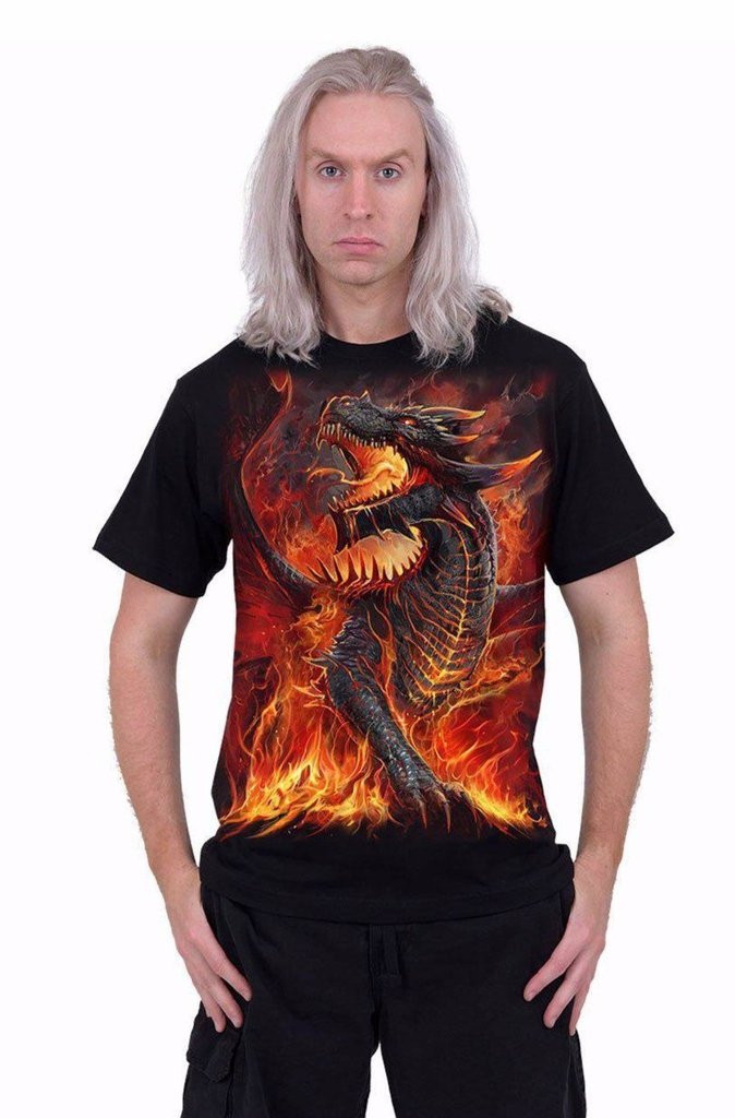 Draconis - T-Shirt Black-Spiral-Dark Fashion Clothing