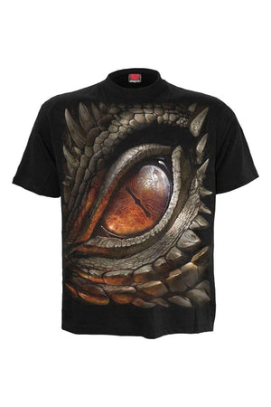 Dragon Eye - T-Shirt Black-Spiral-Dark Fashion Clothing