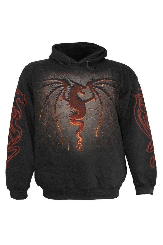 Dragon Furnace - Hoody Black-Spiral-Dark Fashion Clothing