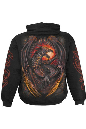 Dragon Furnace - Hoody Black-Spiral-Dark Fashion Clothing