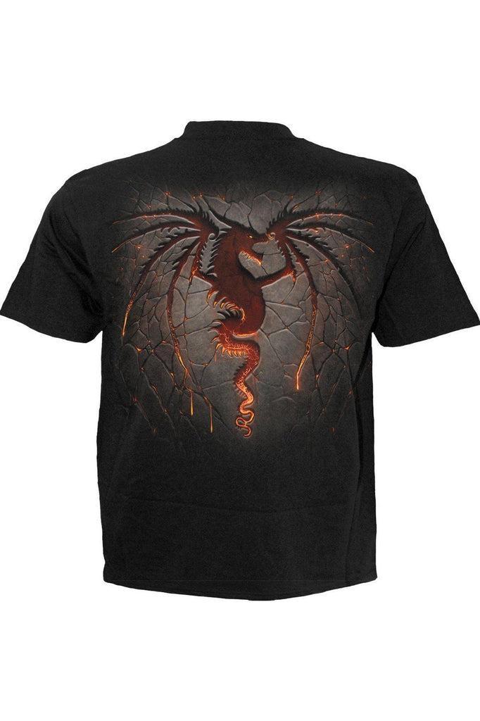 Dragon Furnace - T-Shirt Black-Spiral-Dark Fashion Clothing