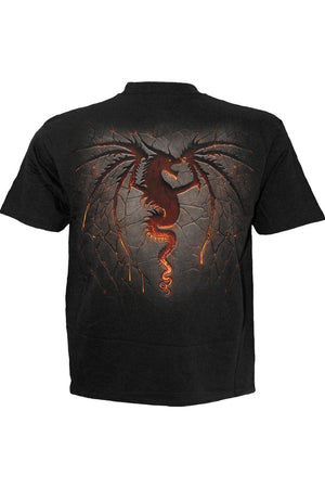 Dragon Furnace - T-Shirt Black-Spiral-Dark Fashion Clothing