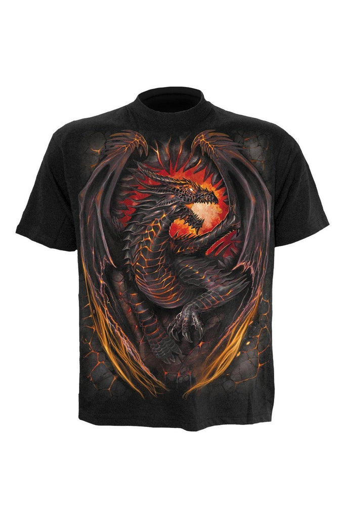 Dragon Furnace - T-Shirt Black-Spiral-Dark Fashion Clothing