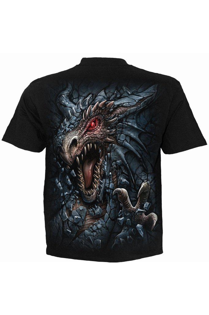 Dragon's Lair - T-Shirt Black-Spiral-Dark Fashion Clothing